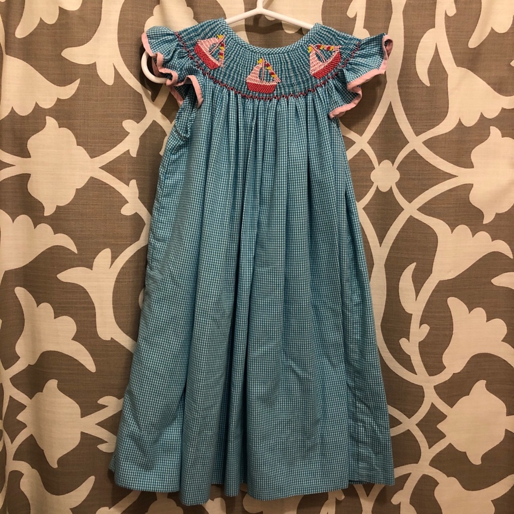 Sailboat Smocked Dress • 2T